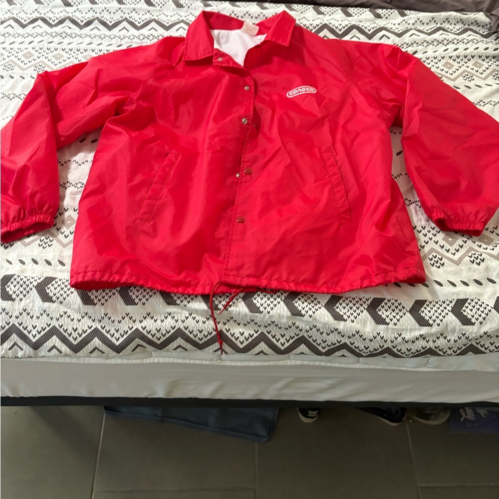 Vintage Conoco extra large Red Snap-Button Jacket
